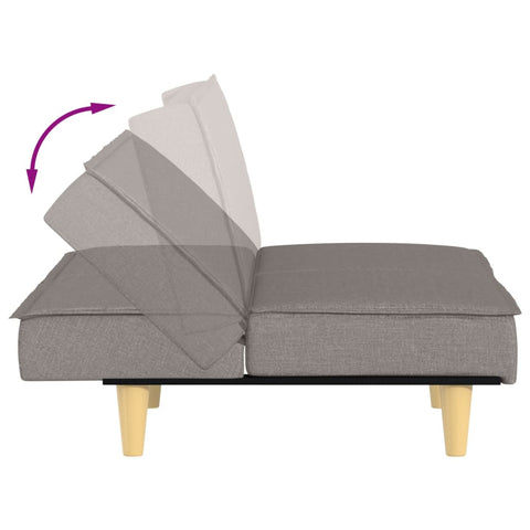 Modernes Schlafsofa mit verstellbarer Rückenlehne und Kissen – 200 cm breit, Stoffbezug, vielseitig nutzbar  in Taupe & Hellgelb