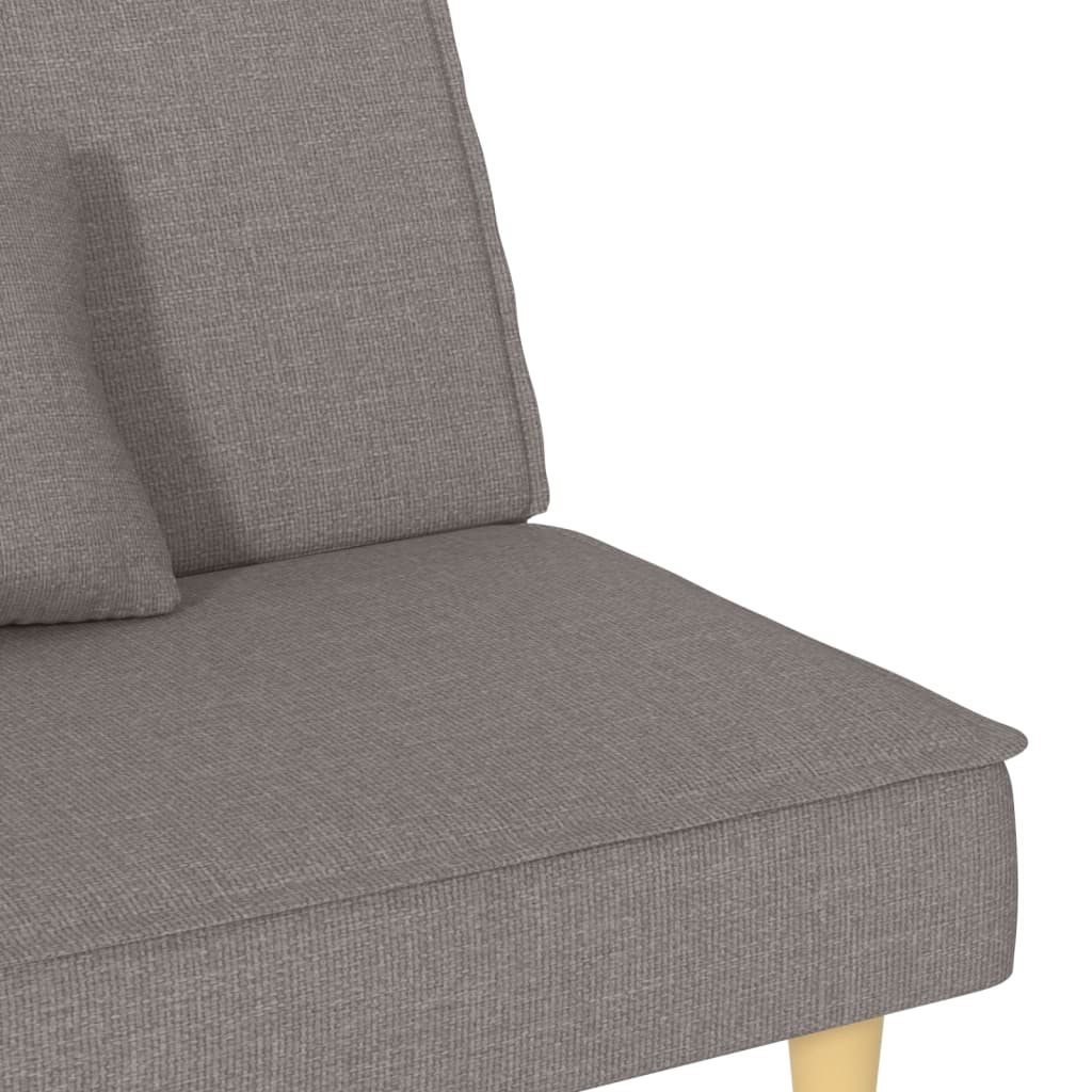 Modernes Schlafsofa mit verstellbarer Rückenlehne und Kissen – 200 cm breit, Stoffbezug, vielseitig nutzbar  in Taupe & Hellgelb