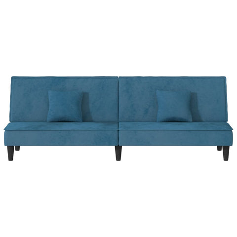 Schlafsofa Blau Samt