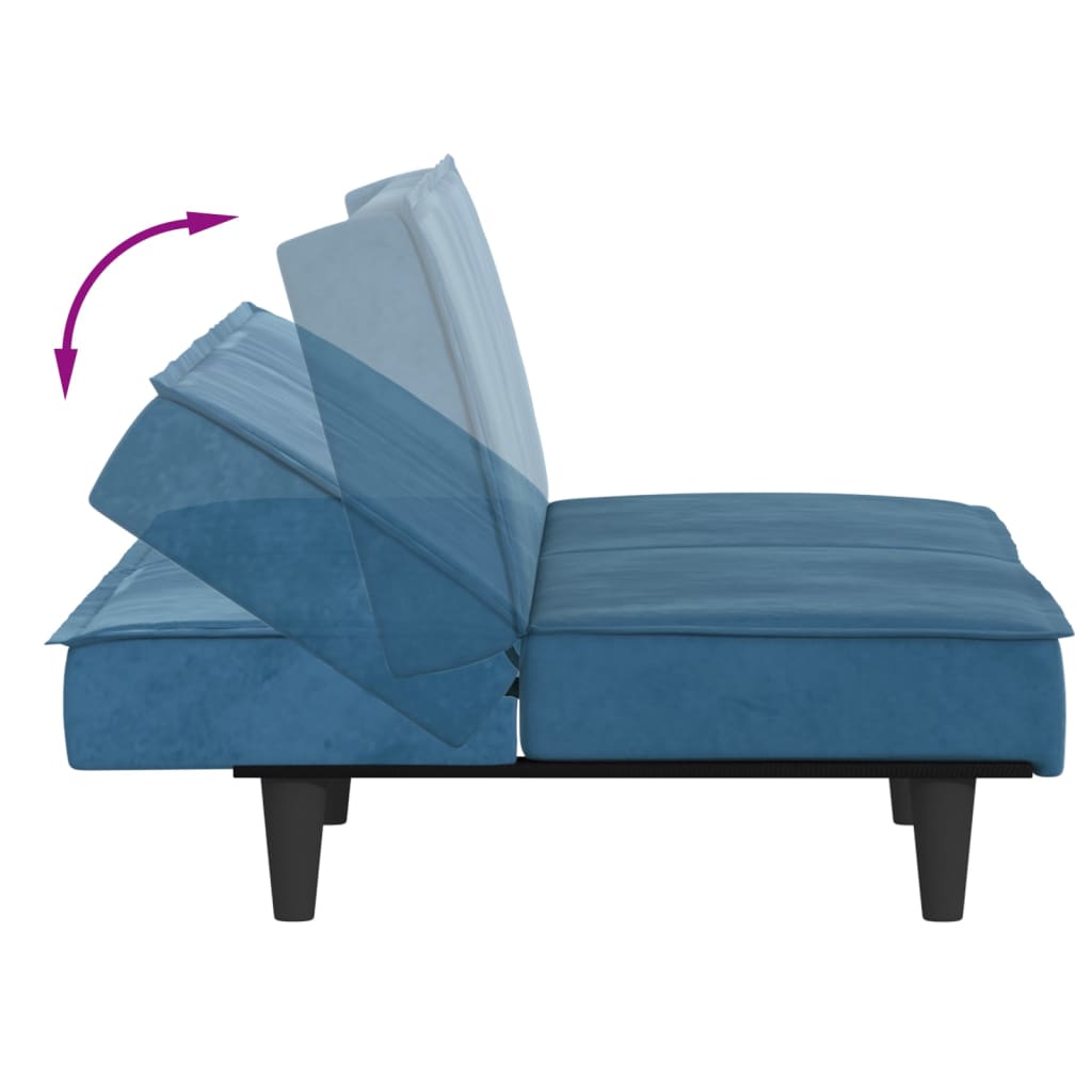 Schlafsofa Blau Samt