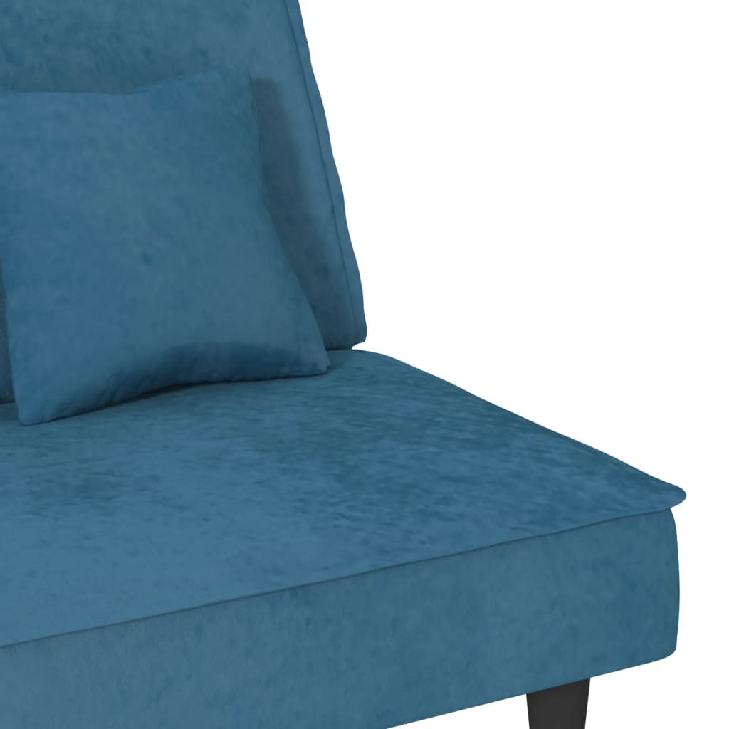 Schlafsofa Blau Samt