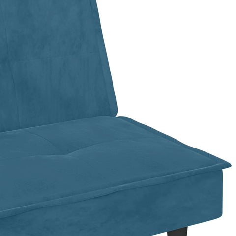 Schlafsofa mit Getränkehaltern Blau Samt