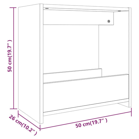 Beistelltisch Braun Eichen-Optik 50x26x50 cm Holzwerkstoff