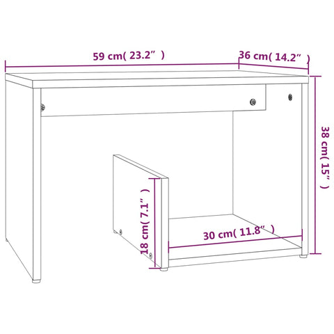 Beistelltisch Braun Eichen-Optik 59x36x38 cm Holzwerkstoff