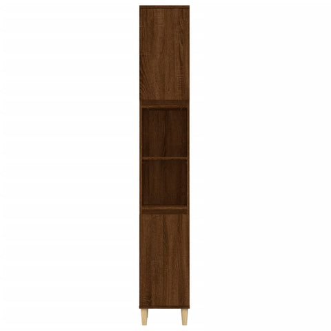 Badschrank Braun Eichen-Optik 30x30x190 cm Holzwerkstoff