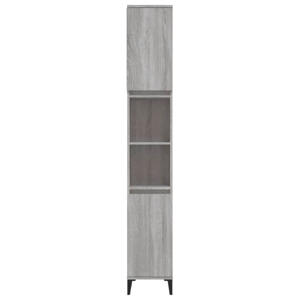 Badschrank Grau Sonoma 30x30x190 cm Holzwerkstoff