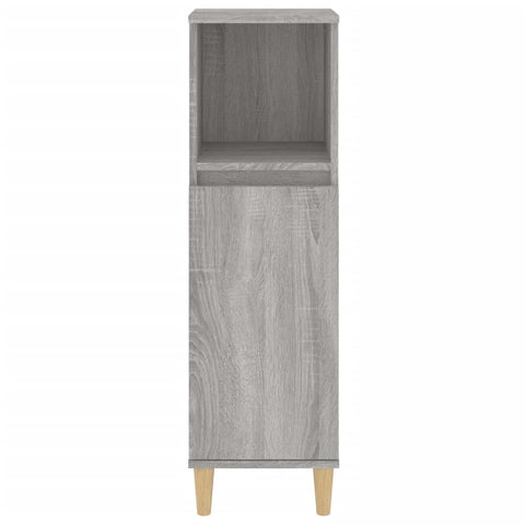 Badschrank Grau Sonoma 30x30x100 cm Holzwerkstoff