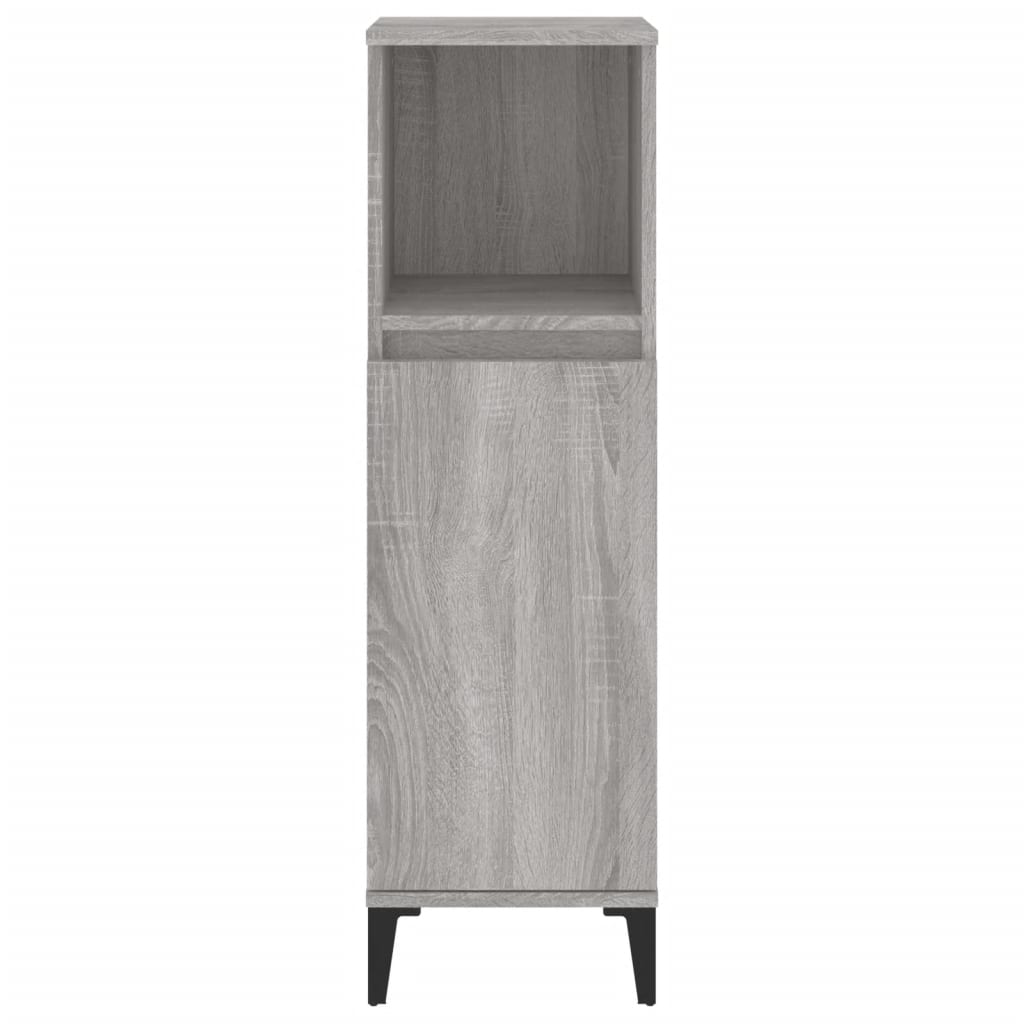 Badschrank Grau Sonoma 30x30x100 cm Holzwerkstoff