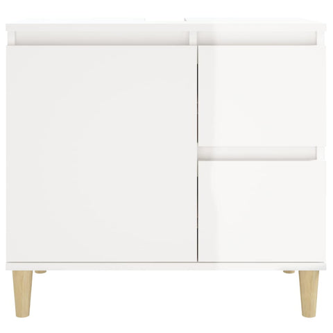 Badschrank Hochglanz-Weiß 65x33x60 cm Holzwerkstoff