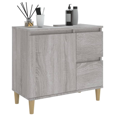 Badschrank Grau Sonoma 65x33x60 cm Holzwerkstoff