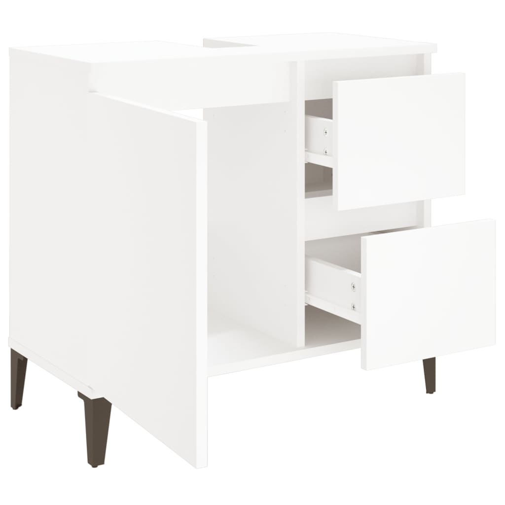 Badschrank Weiß 65x33x60 cm Holzwerkstoff