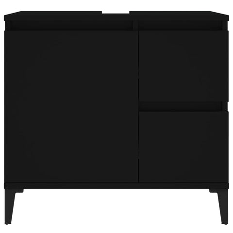 Badschrank Schwarz 65x33x60 cm Holzwerkstoff