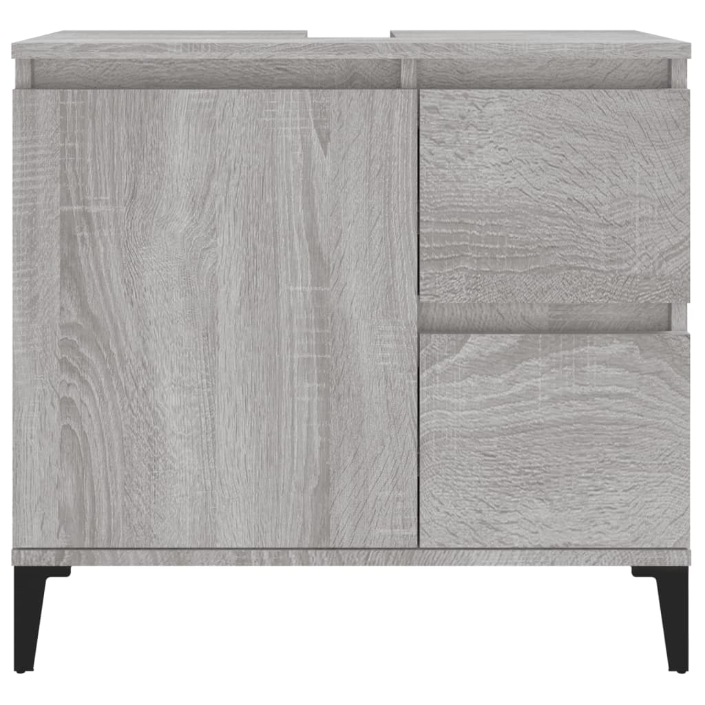 Badschrank Grau Sonoma 65x33x60 cm Holzwerkstoff