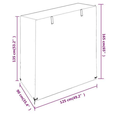 Abdeckungen für Schaukelbank 2 Stk. 8 Ösen 125x90x135/165 cm