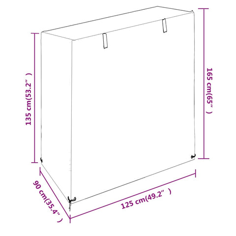 Abdeckung für Schaukelbank 8 Ösen 125x90x135/165 cm Polyethylen