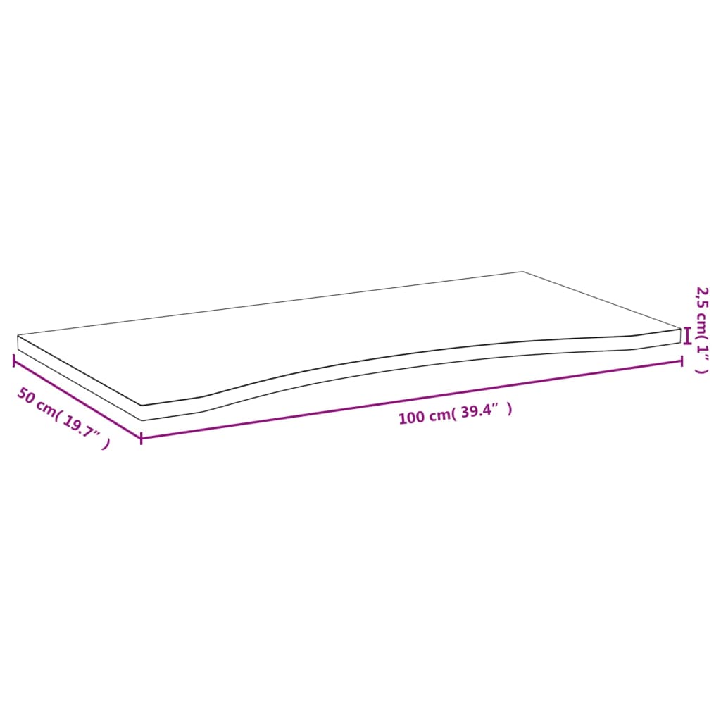 Schreibtischplatte 100x50x2,5 cm Bambus