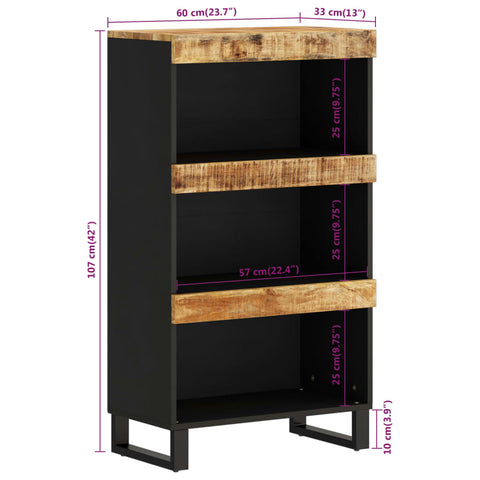 Beistellschrank 60x33x107 cm Massivholz Mango