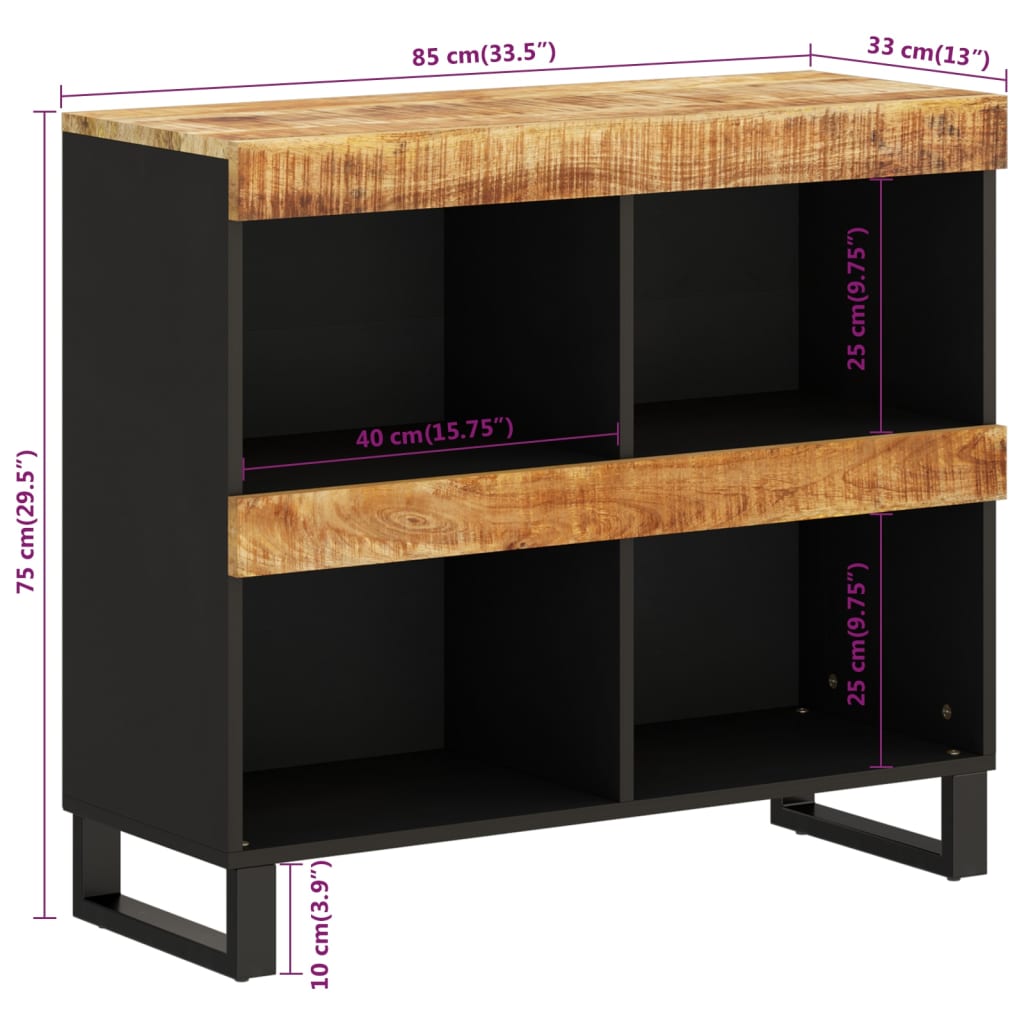 Beistellschrank 85x33x75 cm Massivholz Mango