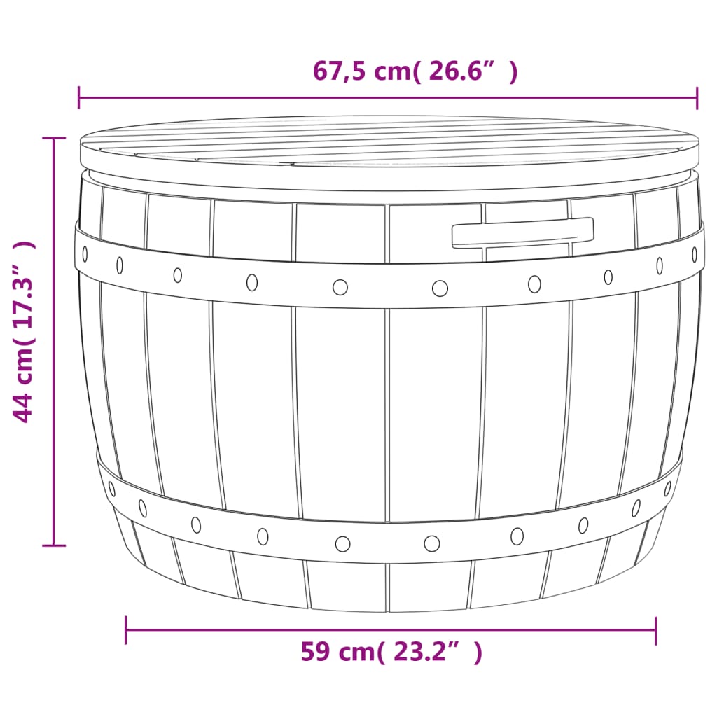 3-in-1 Gartenbox Schwarz Polypropylen