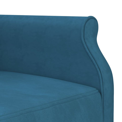 Schlafsofa in L-Form Blau 271x140x70 cm Samt