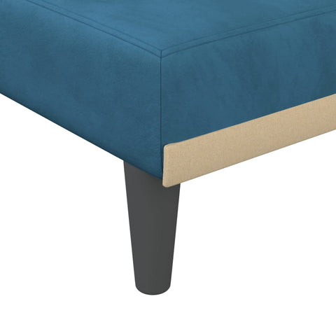 Schlafsofa in L-Form Blau 271x140x70 cm Samt