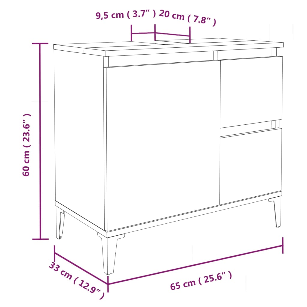 3-tlg. Badmöbel-Set Weiß Holzwerkstoff