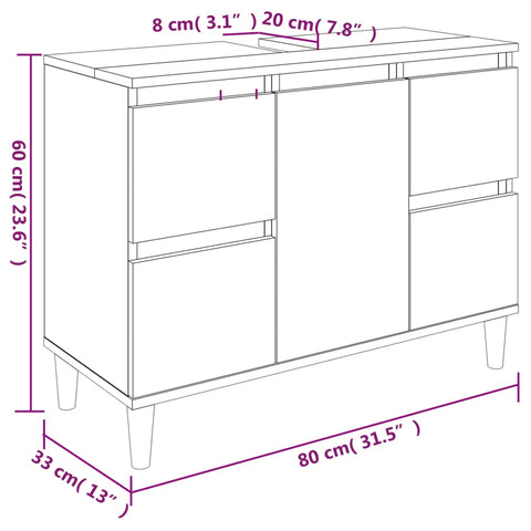 3-tlg. Badmöbel-Set Weiß Holzwerkstoff