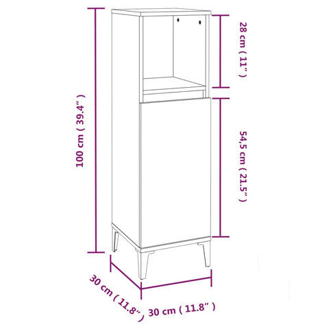 3-tlg. Badmöbel-Set Räuchereiche Holzwerkstoff