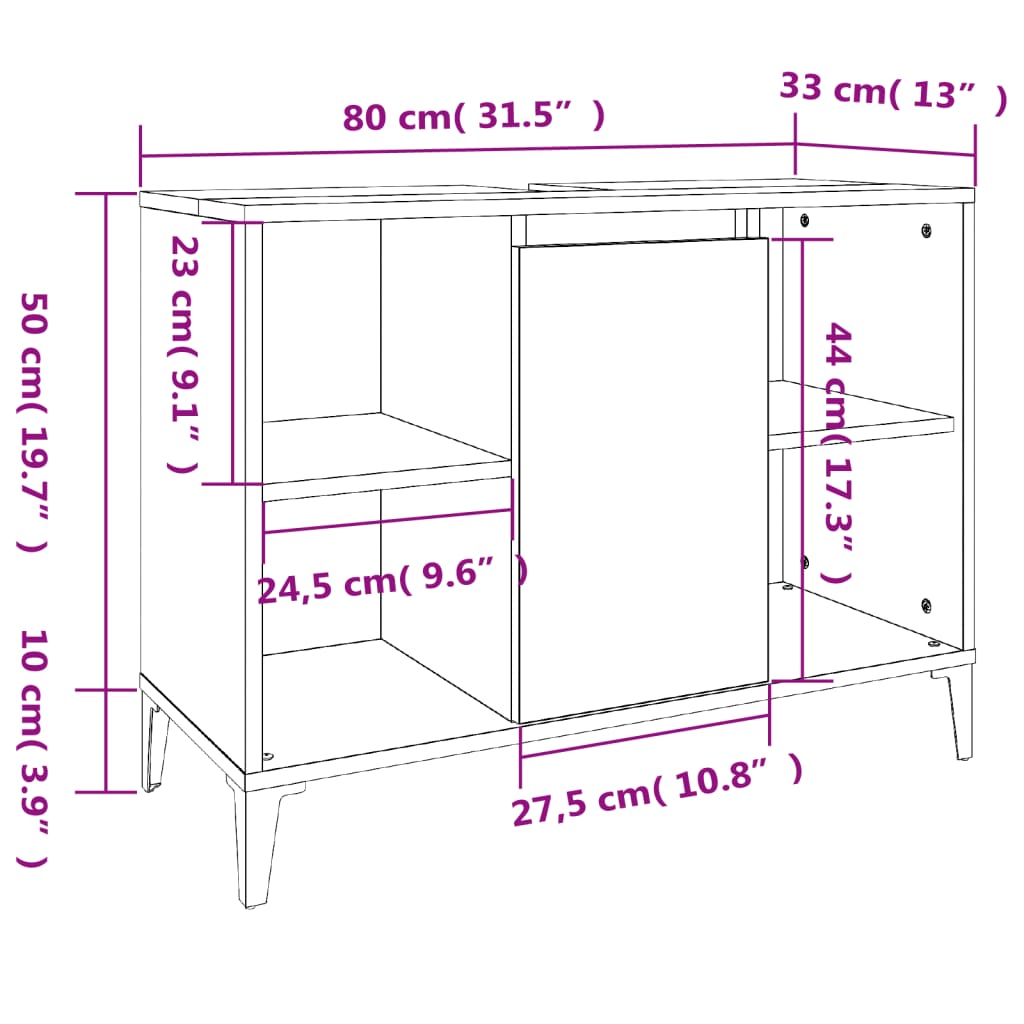 3-tlg. Badmöbel-Set Weiß Holzwerkstoff