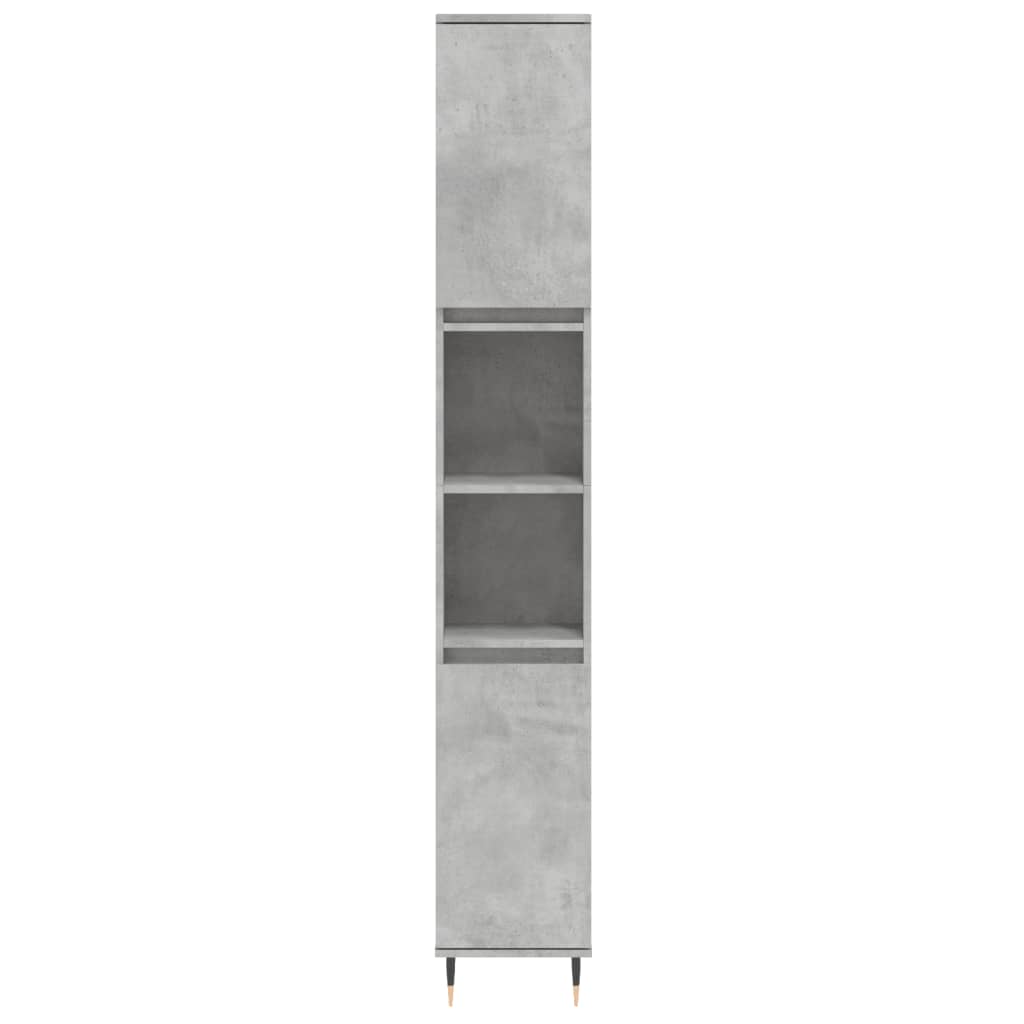 Badschrank Betongrau 30x30x190 cm Holzwerkstoff