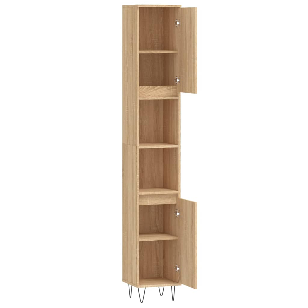 Badschrank Sonoma-Eiche 30x30x190 cm Holzwerkstoff