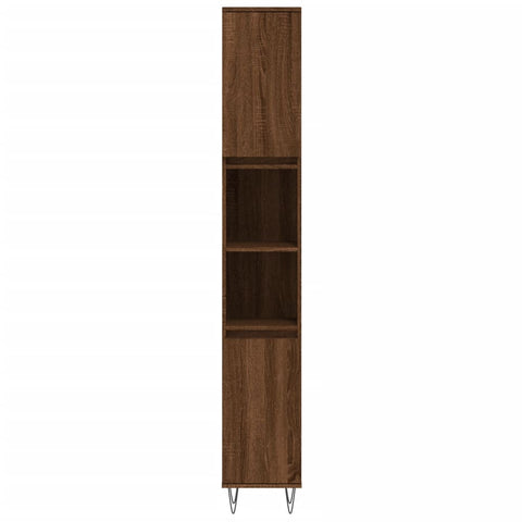 Badschrank Braun Eichen-Optik 30x30x190 cm Holzwerkstoff