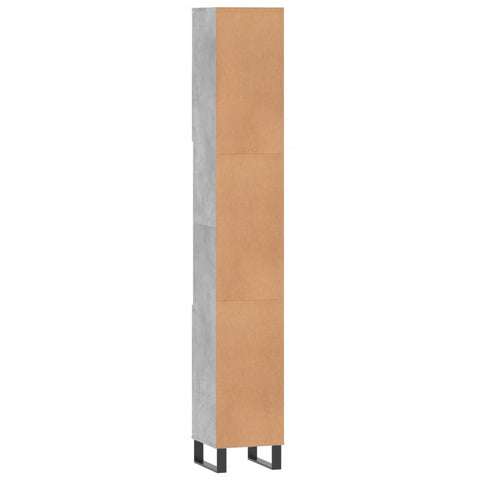 Badschrank Betongrau 30x30x190 cm Holzwerkstoff