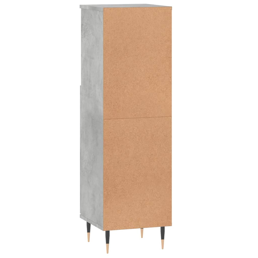 Badschrank Betongrau 30x30x100 cm Holzwerkstoff