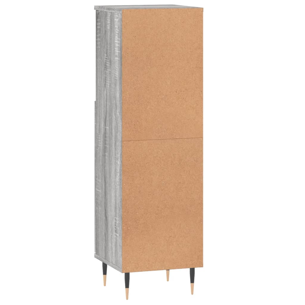 Badschrank Grau Sonoma 30x30x100 cm Holzwerkstoff