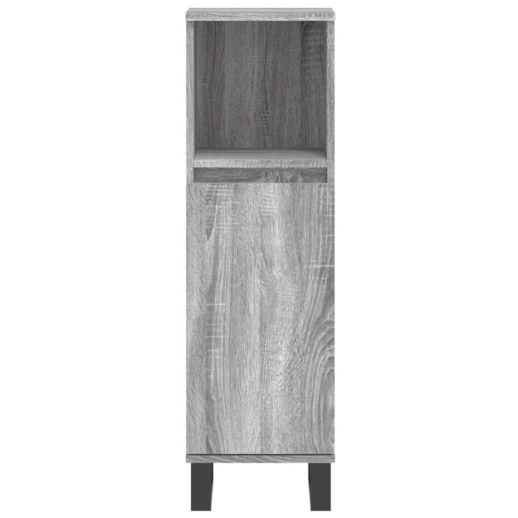 Badschrank Grau Sonoma 30x30x100 cm Holzwerkstoff