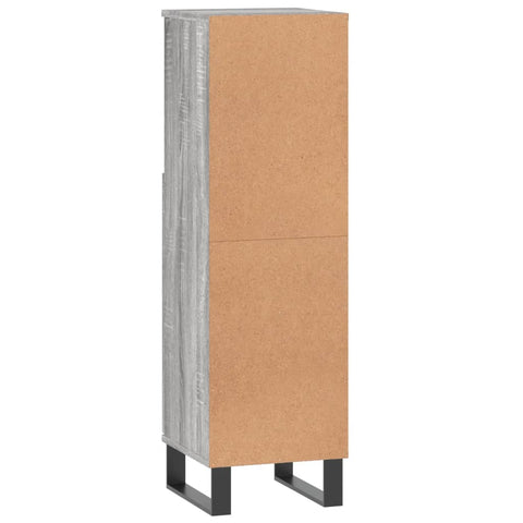 Badschrank Grau Sonoma 30x30x100 cm Holzwerkstoff