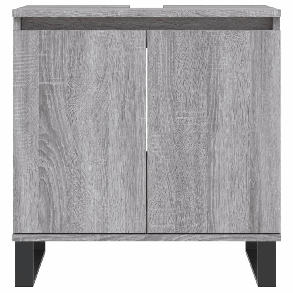 Badschrank Grau Sonoma 58x33x60 cm Holzwerkstoff