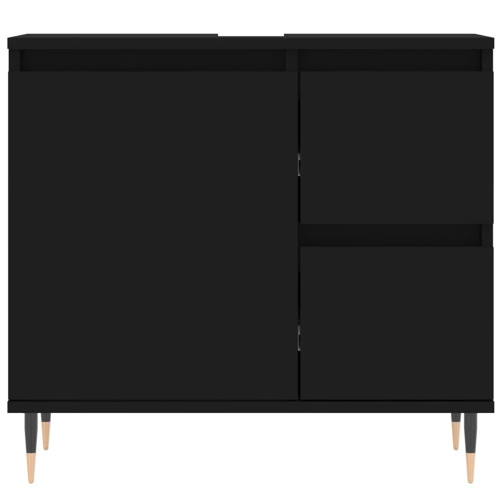 Badschrank Schwarz 65x33x60 cm Holzwerkstoff