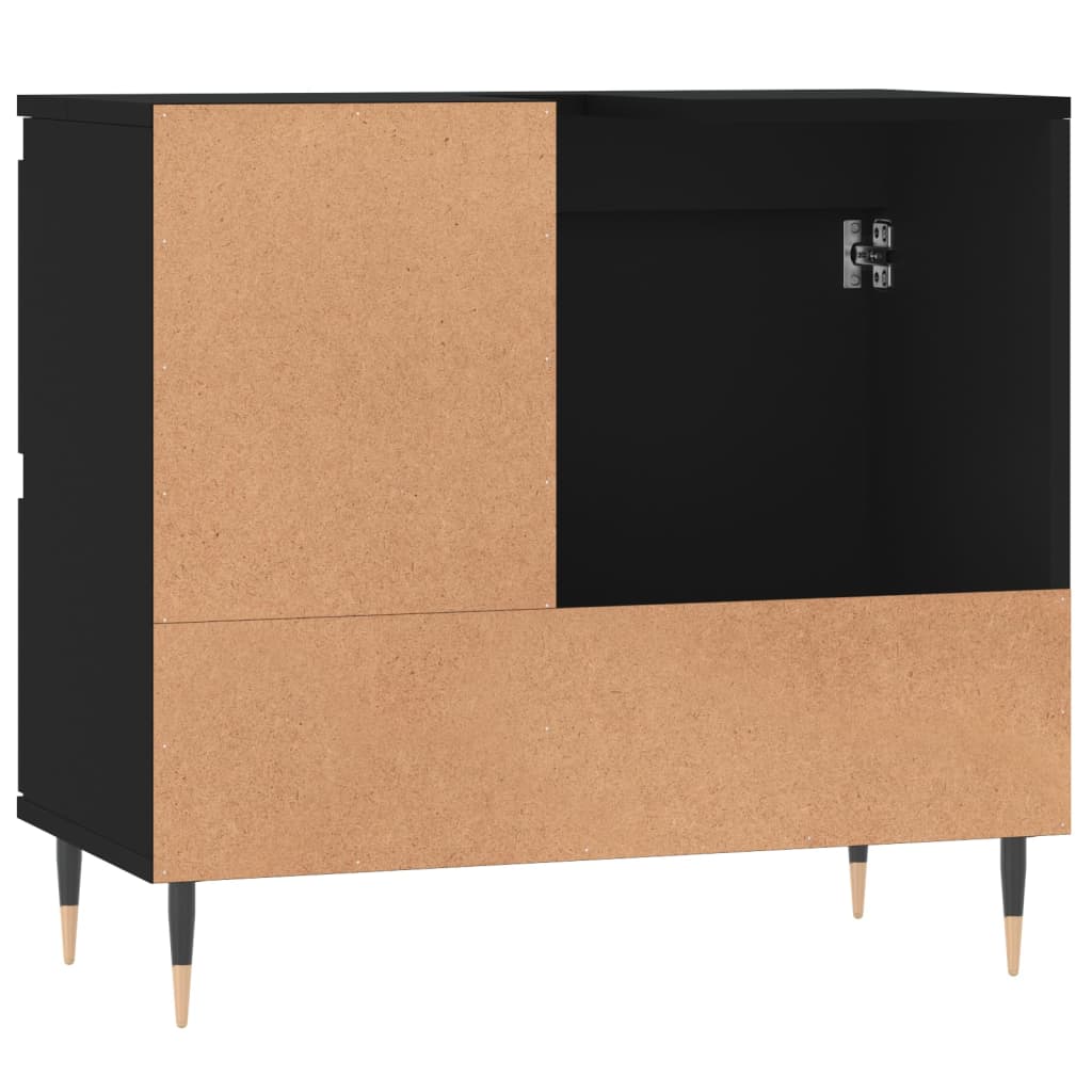 Badschrank Schwarz 65x33x60 cm Holzwerkstoff