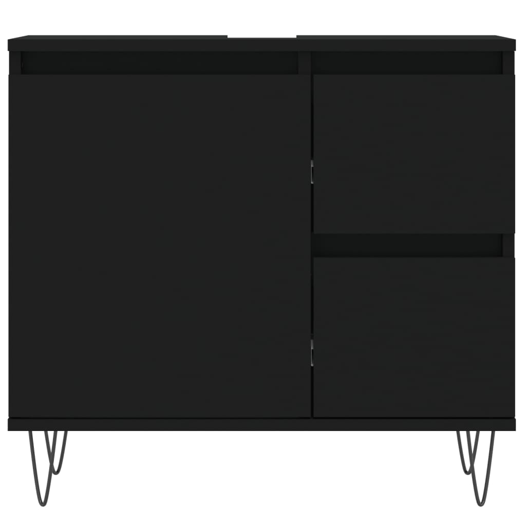 Badschrank Schwarz 65x33x60 cm Holzwerkstoff