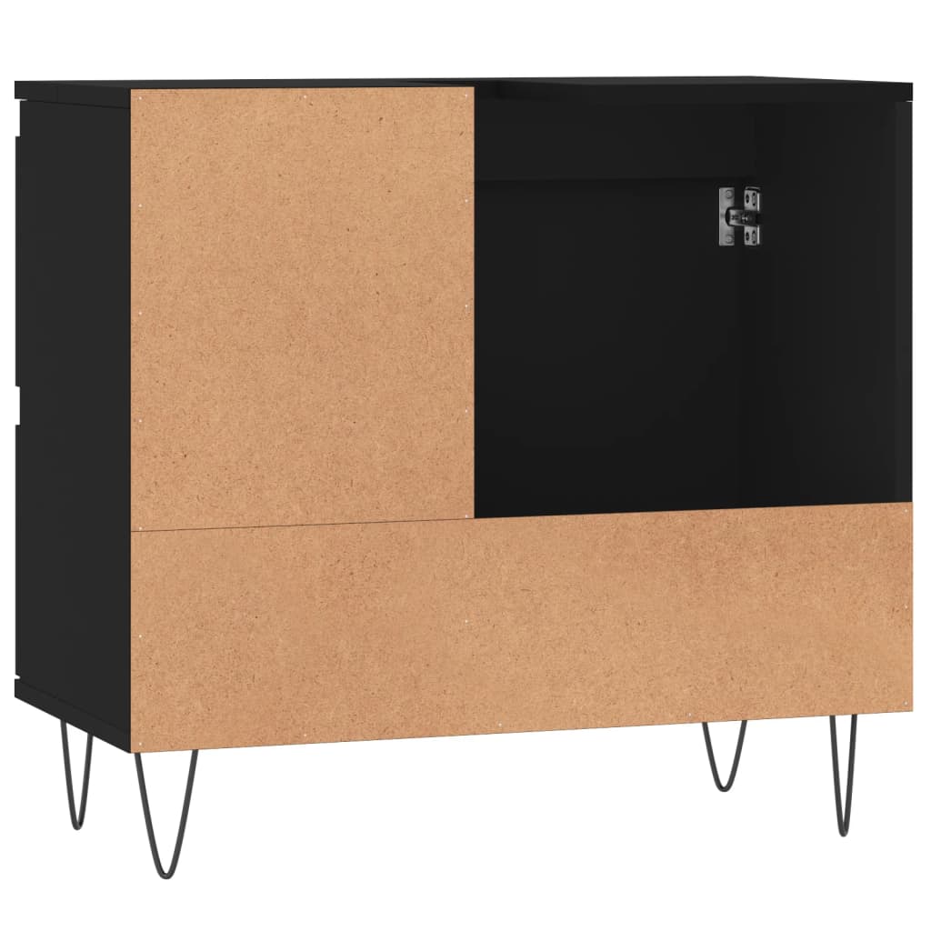 Badschrank Schwarz 65x33x60 cm Holzwerkstoff