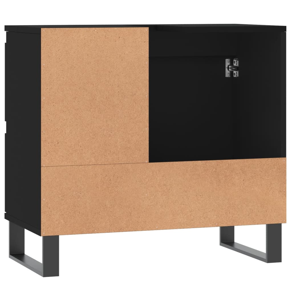 Badschrank Schwarz 65x33x60 cm Holzwerkstoff