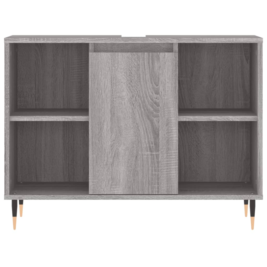 Badschrank Grau Sonoma 80x33x60 cm Holzwerkstoff