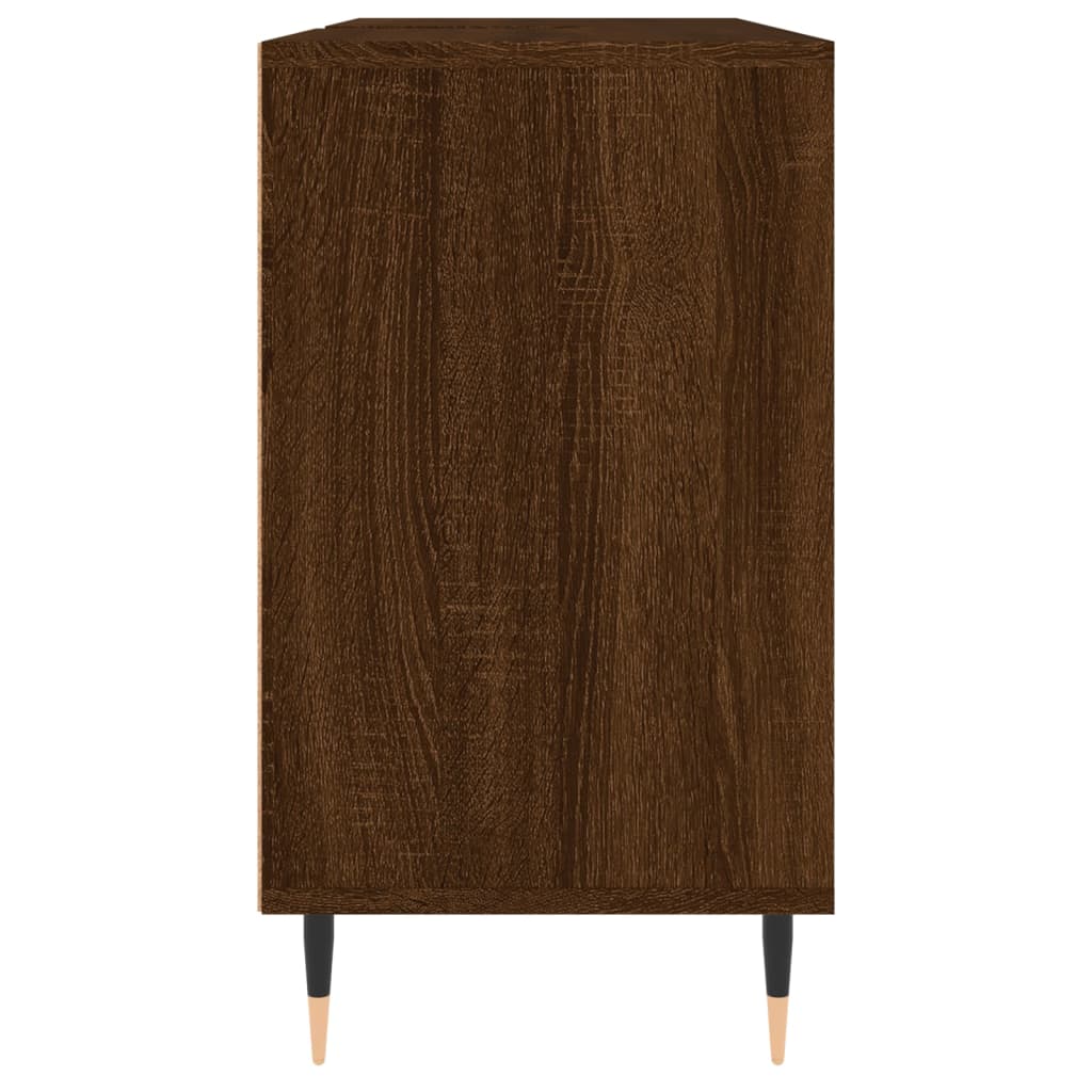 Badschrank Braun Eichen-Optik 80x33x60 cm Holzwerkstoff