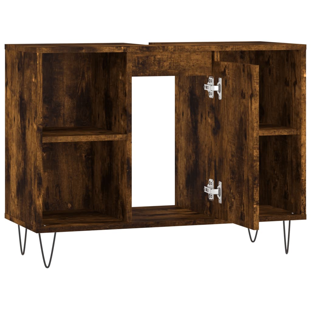 Badschrank Räuchereiche 80x33x60 cm Holzwerkstoff