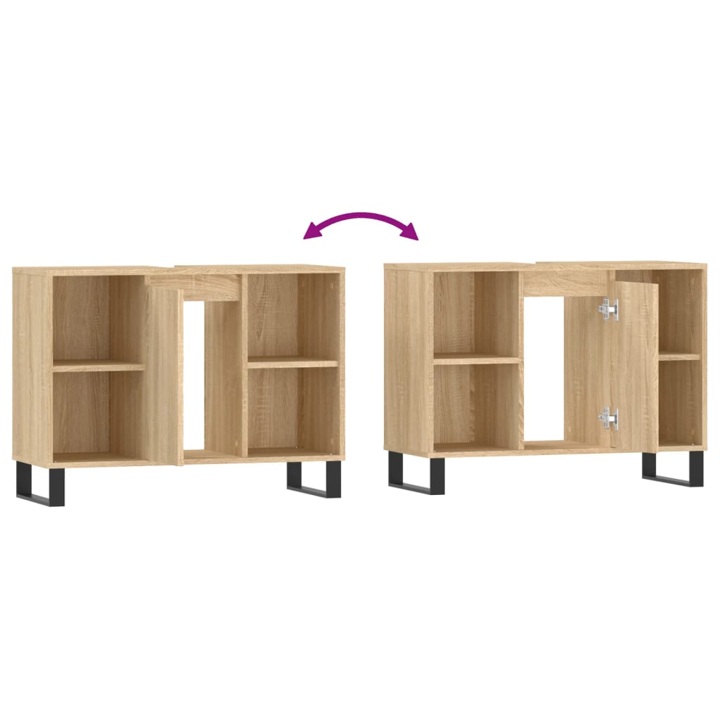 Badschrank Sonoma-Eiche 80x33x60 cm Holzwerkstoff