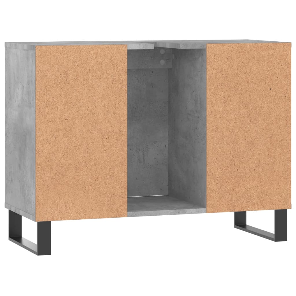 Badschrank Betongrau 80x33x60 cm Holzwerkstoff