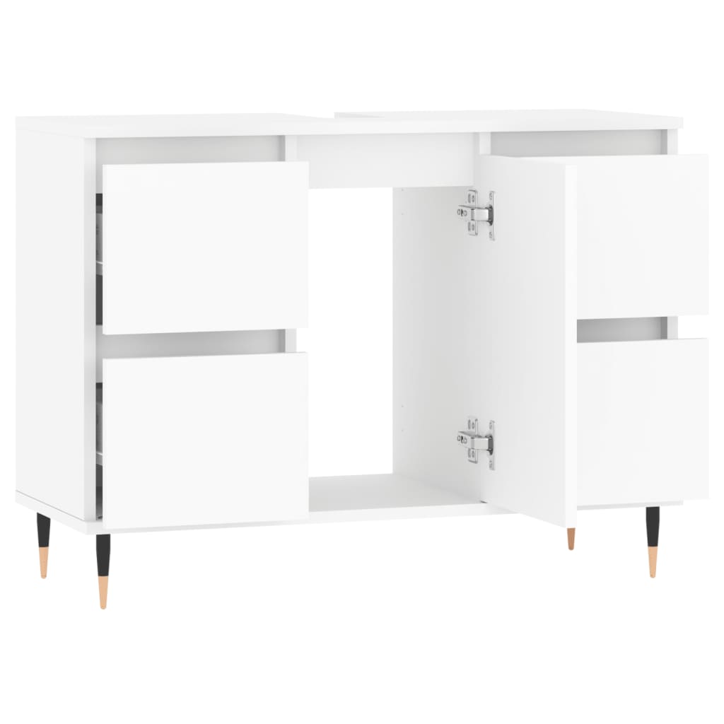 Badschrank Weiß 80x33x60 cm Holzwerkstoff