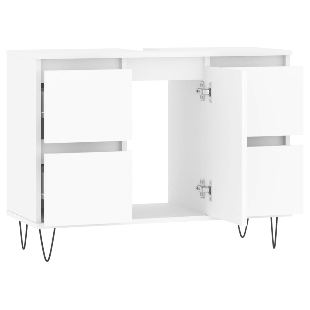 Badschrank Weiß 80x33x60 cm Holzwerkstoff